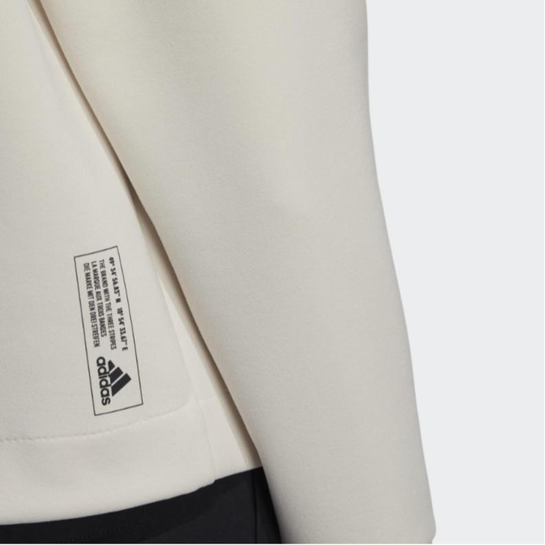 Adidas Tech Sweat Side-Zip Sports Casual Pullover Sweatshirt Women Tops White GP0728