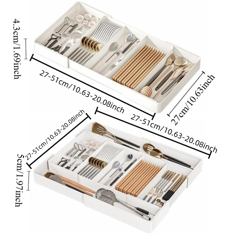 Movable Partition Kitchen Drawer Organizer Stationery Storage Expandable Utensil Tray Chopsticks