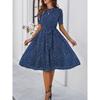 2025 Spring and Summer Fashion Versatile Temperament Casual Polka Dot Tie Long Dresses Dresses for Women
