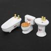 Hztyyier Dollhouse Miniature Bathroom Set, 1: 24 Dollhouse Miniature Porcelain Bathroom Set, Mini Dollhouse Furniture for Decoration(#3)