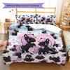 Pink Gradient Cartoon Pattern Bedding,Quilt Set Quilt Cover Pillowcase Home Birthday Gift (1 * Duvet Cover + 2 * Pillowcase, Without Core)