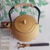 1.2L Cast Iron Kettle Golden Raindrop Iron Teapot Large Capacity Boiling Kettle Handle Pot Japanese-Style Health Teapot