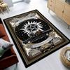 Mystical Supernatural Theme Area Rug, Celestial Occult Non-Slip Floor Mat, Washable Home Decor Carpet for Dorm Living Room