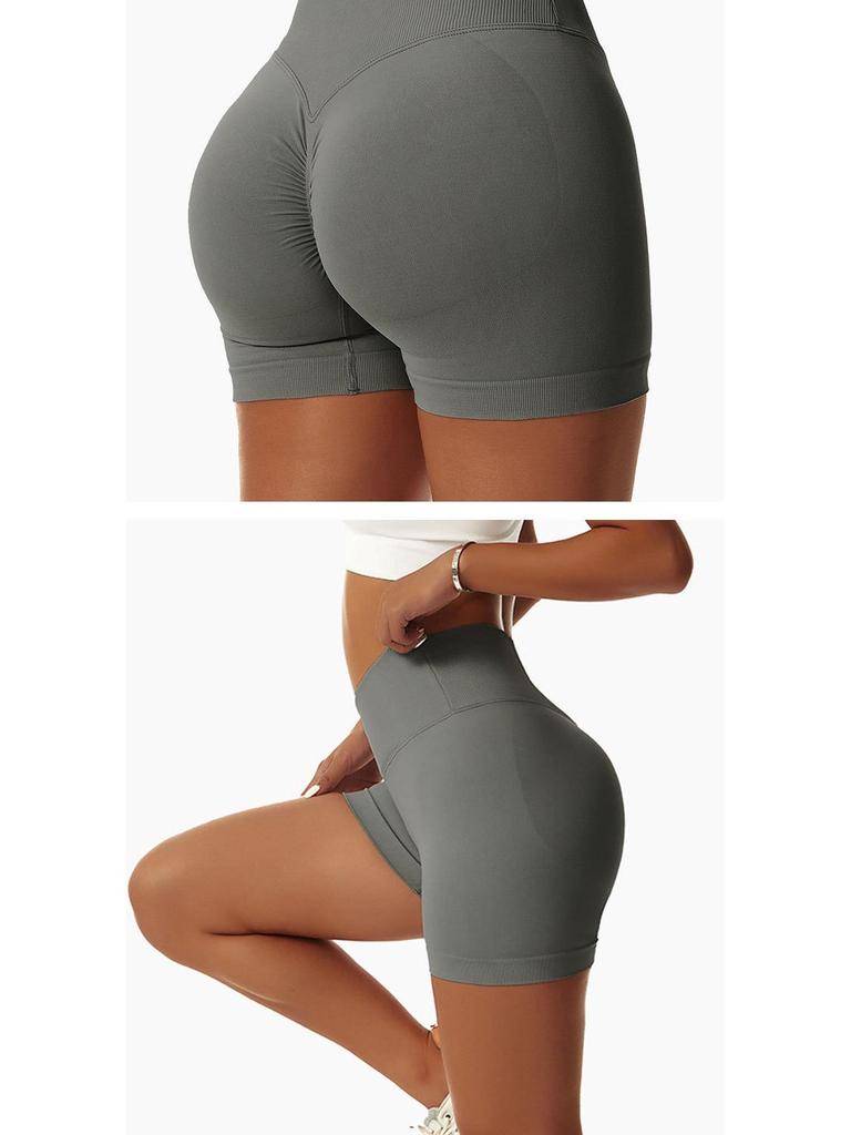 Women's High Waist Seamless Yoga and Running Shorts with Peach Lift