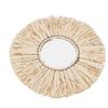 Espejo de Pared de Paja Estilo Nórdico Espejo Colgante con Borla de Paja Tejida a Mano Decoración de Pared Boho