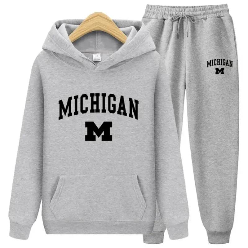 Herbst Winter 2023 Neue Sportswear Trainingsanzüge männer Casual Plüsch Warme Hoodie Set Buchstaben Marke Druck 2 Stück Männliche Outfit