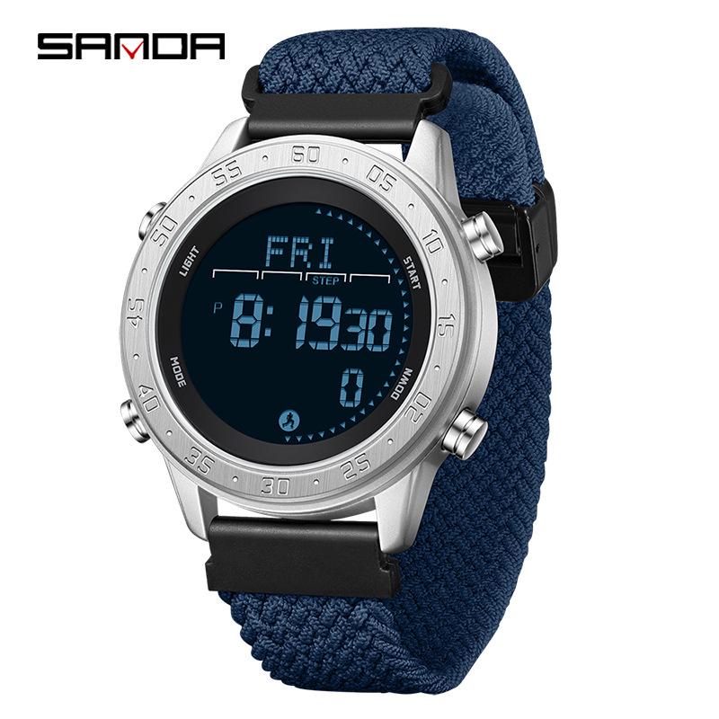 Sanda Student Waterproof Sports Watch with Compass, Pedometer, Kilometer Counter, and Metronome