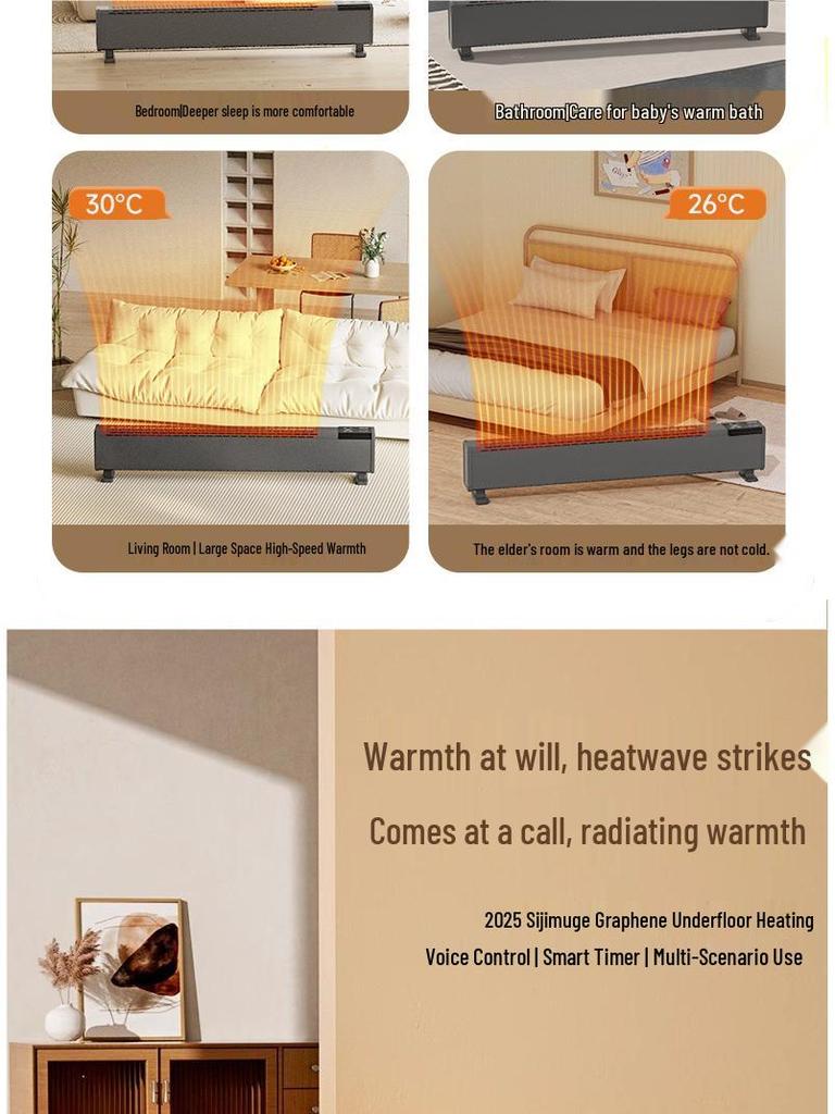 Graphene Skirting Board Heater: Energy-Saving Winter Floor Blower 2025
