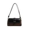 Vintage Maillard brown small bag women's new autumn and winter versatile messenger bag single shoulder underarm baguette bag