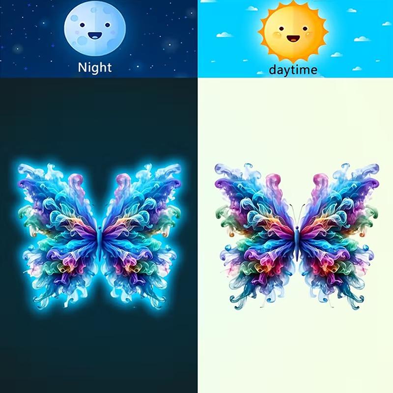 Luminous Colorful Butterfly Wall Sticker, Glow-In-The-Dark Toilet Sticker, Self-Adhesive And Waterproof, A Great Home Decor