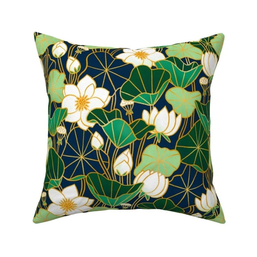 Tropical Flower Leaf Pillowcase Office Living Room Home Pillowcase Car Ornaments