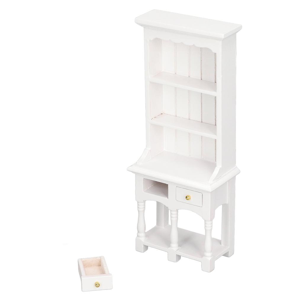 Dollhouse Bookcase 1:12 Exquisite Retro Birch Mini Double Drawer Cabinet Model Dollhouse Furniture Decoration
