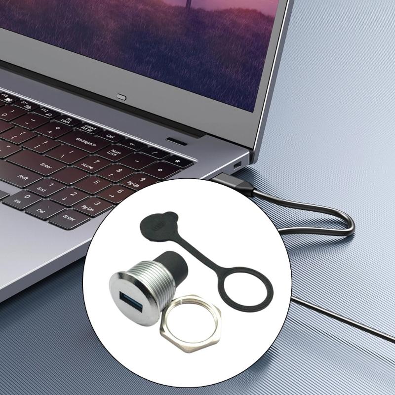 USB3.0 Female To Female Round Panel Mount Socket Waterproof Dustproof Cover Connector Highly Speed Data Transmission