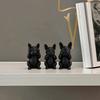 3D Printed French Bulldog Statues Set of 3, Matte Black Sculpture, Minimalist Bull Dog Figurines for Home Decoration, Office Art Desk Ornaments Shelf