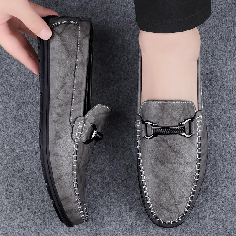 Male Loafers Men's Leather Slip-on Classic Shoes Soft Sole Comfortable Moccasin Casual Shoes 2024 New Designer Men Shoes