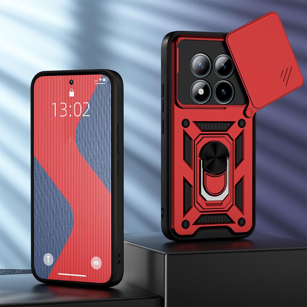 KEYSION Shockproof Case for Redmi Note 15 Pro 4G 15 Pro+ 5G Slide Camera Lens Protection Ring Stand Phone Cover for Redmi Note15