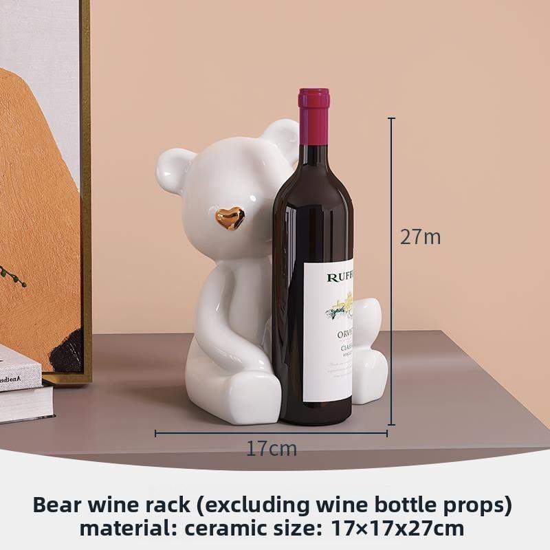 Cute Bear Home Key Storage Rack, Shelf Ornament, Light Luxury Entrance Decoration, Wine Cabinet Decoration Ins Style
