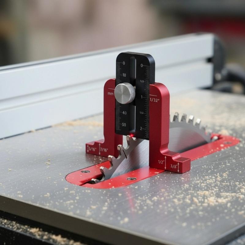 Adjustable Measuring Tool For Woodworking Projects Aluminum Height Depth Gauge Ruler for Routers Rustproof