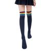 Women Girl Rainbow Stripe Tube Dress Over the Knee Thigh High Cosplay Socks