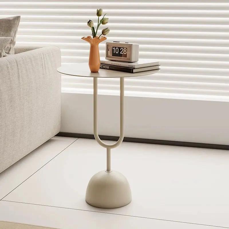 Metall Couchtisch Kleiner Beistelltisch Runder Beistelltisch Moderner Kaffee Getränke Cocktailtisch Akzent Sockeltische für Wohnzimmer