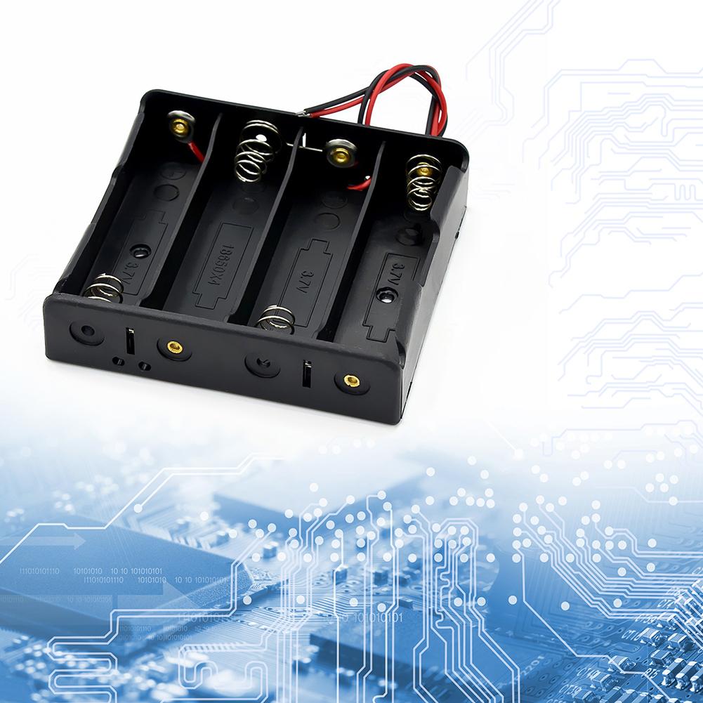 1 2 3 4 Slot DIY Batteries Clip Holder Container Plastic 18650 Holder Box with Wire Lead for 18650 3.7V Battery