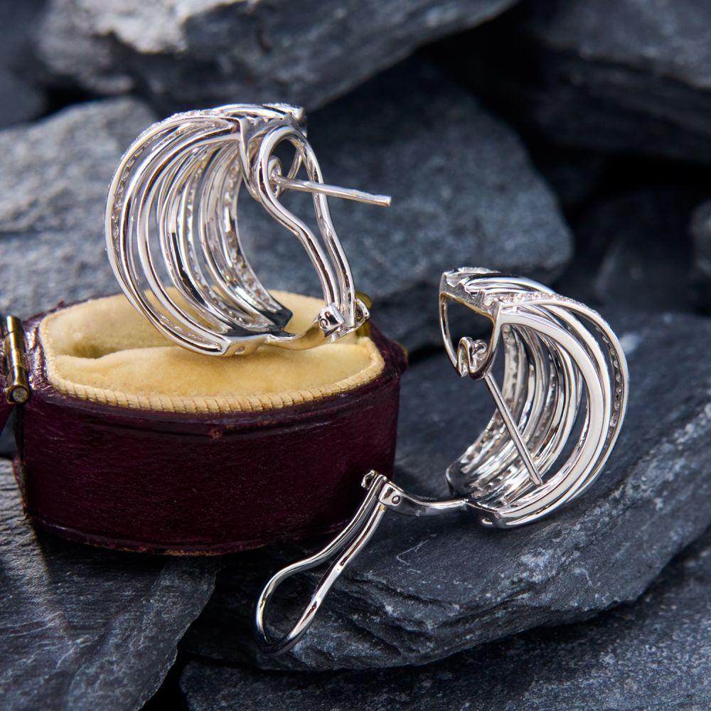 Vintage Exquisite Zircon Multi-layer Twisted Irregular C-shaped Earrings for Women's Personality Sweet Romantic Birthday Gift