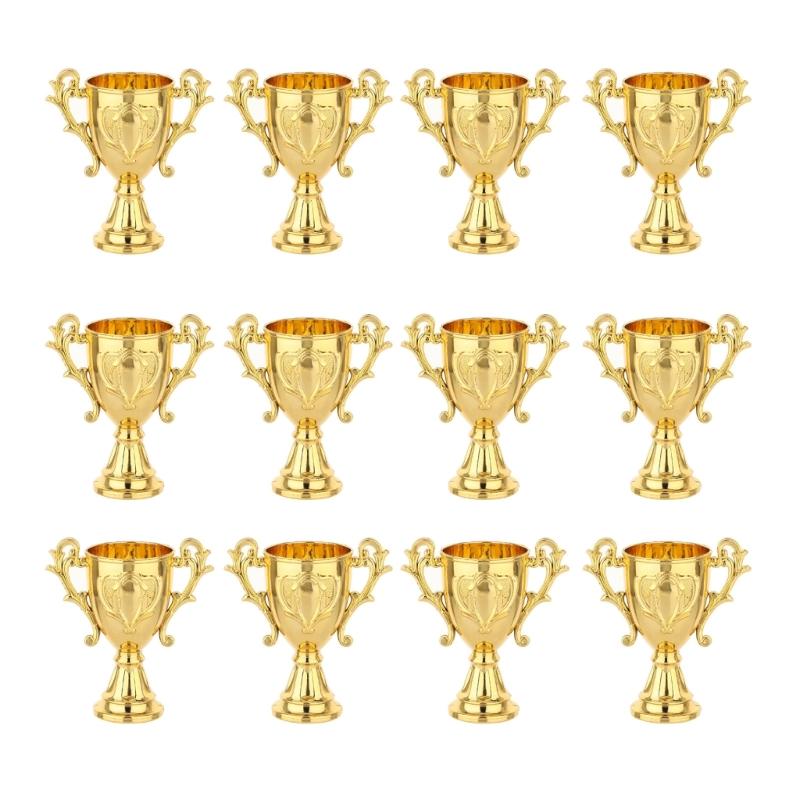 

Q1JB Декоративная конфетница для семейной вечеринки, фестиваля, банка для конфет, коробка для хранения конфет, трофеи, фигурка, 12 шт. золотой