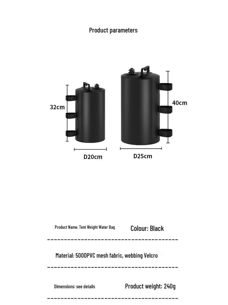 Outdoor Tent Stabilizing Water Bag Sandbag