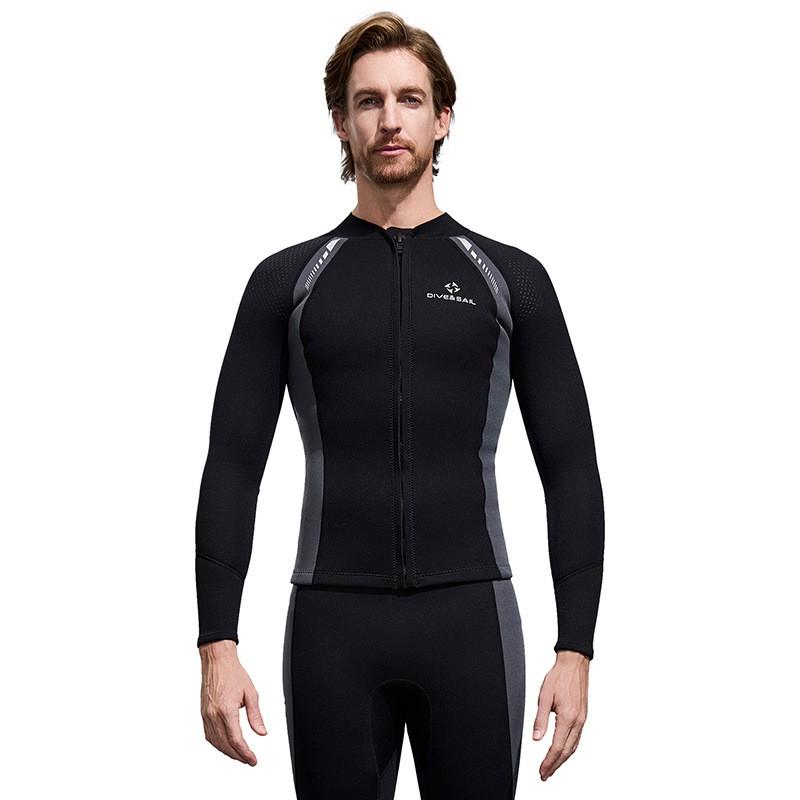 3mm Neoprene Wetsuit Top Long Sleeve Diving Snorkeling Surfing Swimming Warmth Protection Unisex