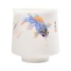 Ice Type Ceramic , Sheep Fat Jade Porcelain Hand-painted Master Single Cup, Large Size Tasting Tea Bowl, Household Kung F