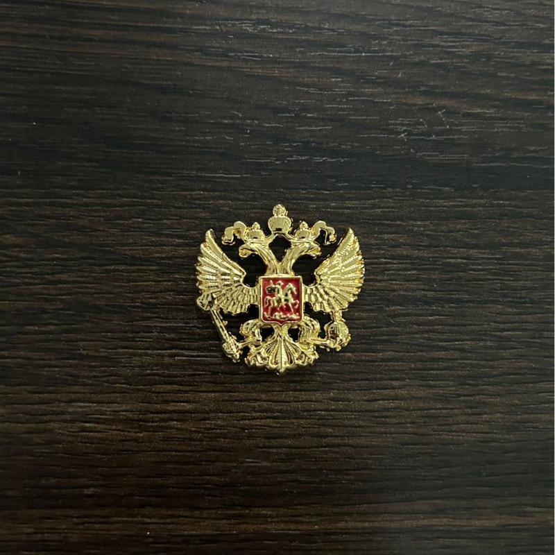 1 stk Mindemærke Emblemer Rusland Dobbelt Hovedet Ørn Nationalt Emblem Metal Broche Diy Jakkesæt Skjorte Krave Dekoration Pins Smykker Håndværk