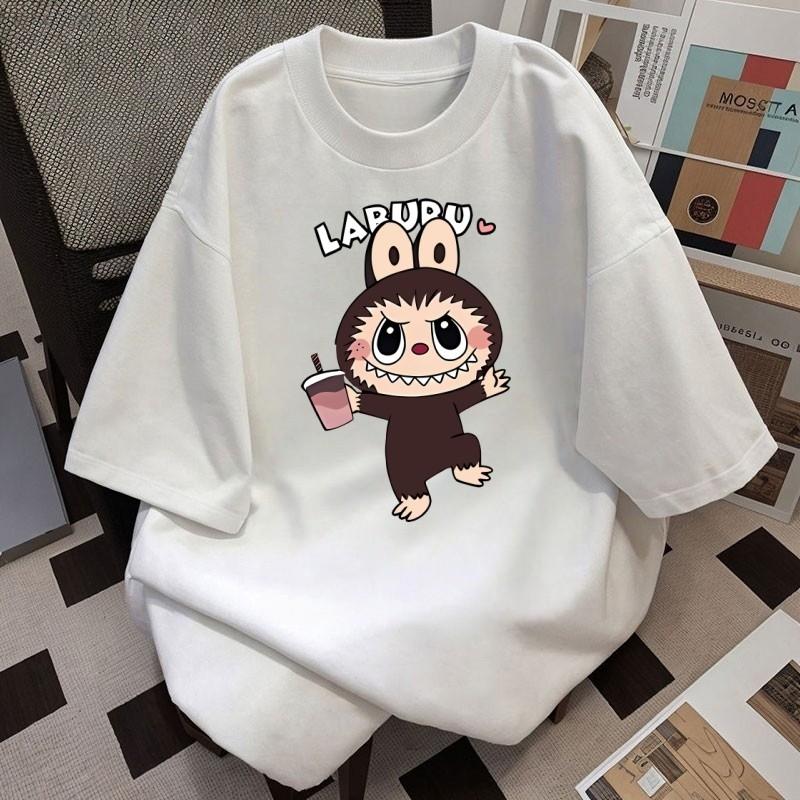 Labubu Summer T-shirt Women Plus Size 3D Pirnt Casual Short Sleeve Tops Tees Clothes