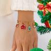 Alloy Metal Christmas Necklace Rhinestone Santa Claus Bracelet Holiday Accessories  For Women Girls