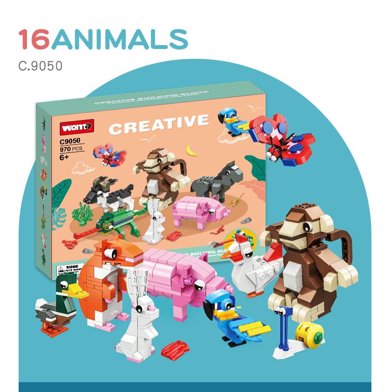 

WOMA TOYS C.9050 970 шт. 16 в 1 Маленький Мини Строительный Блок Кирпич Животные Игрушка