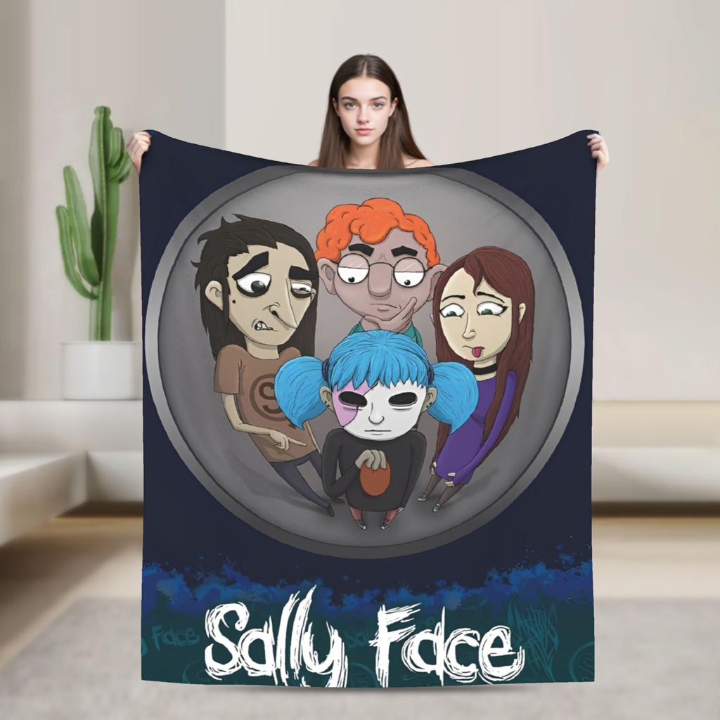 Sally Face Sal Fisher SF Plush Blankets Game Gothic Creative Throw Blankets for Home 150*125cm Ultra-Soft