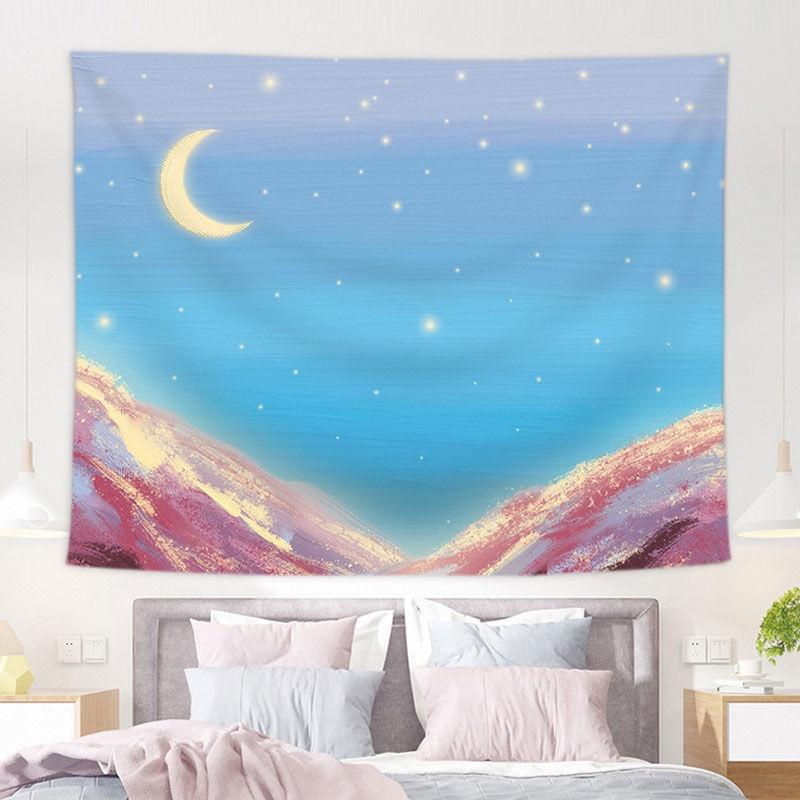 Home Decor Pink Moon Tapestry Background Fabric Oil Painting Dream Moon Room Decor Tapestry 230x180 cm alfombra de piso