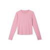 Dri-Fit One Classic Series Breathable Quick-Dry Solid Color Comfortable Soft Long Sleeve T-Shirt Women Tops Pink FN2802-699