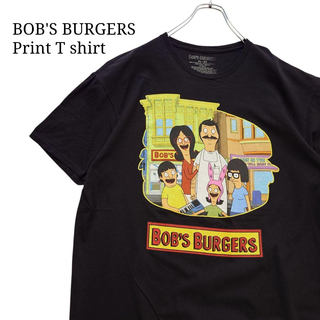 

[USED] Anime Tob s Burgers Print T-Shirt, American Comic, Vintage, Black