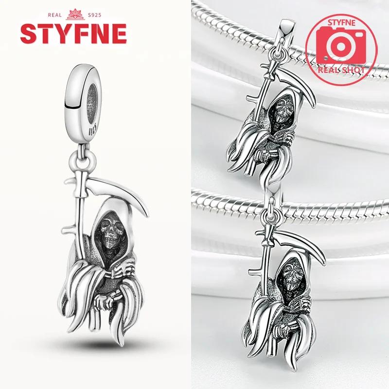 Genuine copper Luminous Halloween Charm Bead Charms Zombie Skeleton Dangle Bead Compatible With Authentic Bracelets Do It Yourself Fine Jewellery Gift