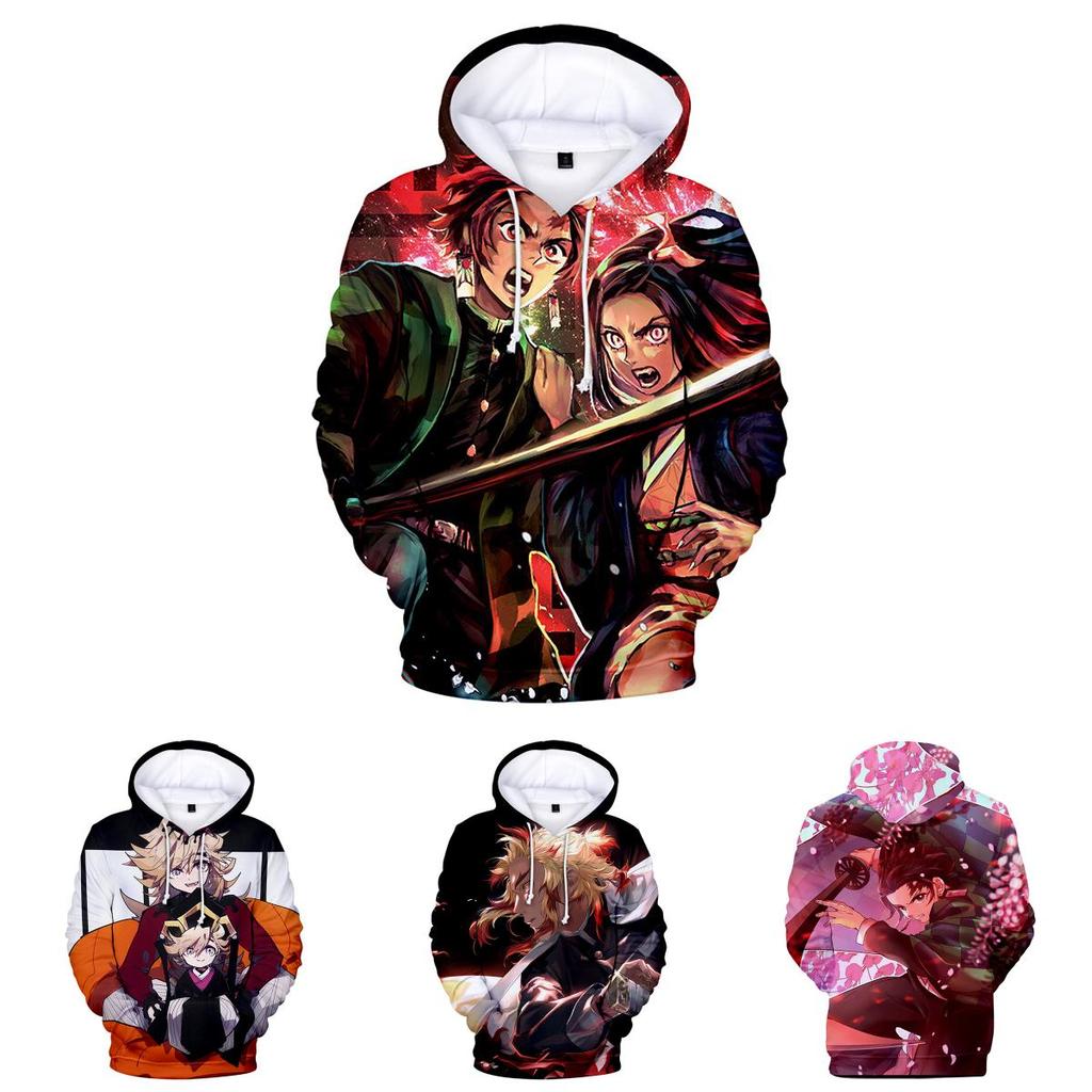Vibrant Demon Slayer Kimetsu No Yaiba 3d Printed Hoodie Sweatshirt For Casual Wear