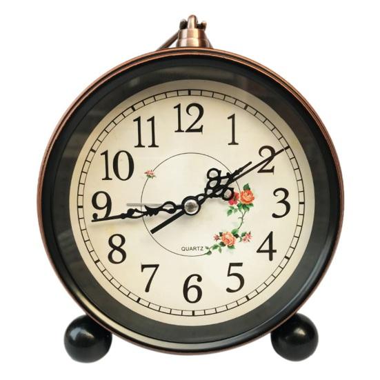 Vintage Metall Analoger Wecker Großes Display Tickenlos Leise Batteriebetrieben Schlafzimmer Retro Schreibtisch Quarz Uhr Kinder Schüler Geburtstagsgeschenk