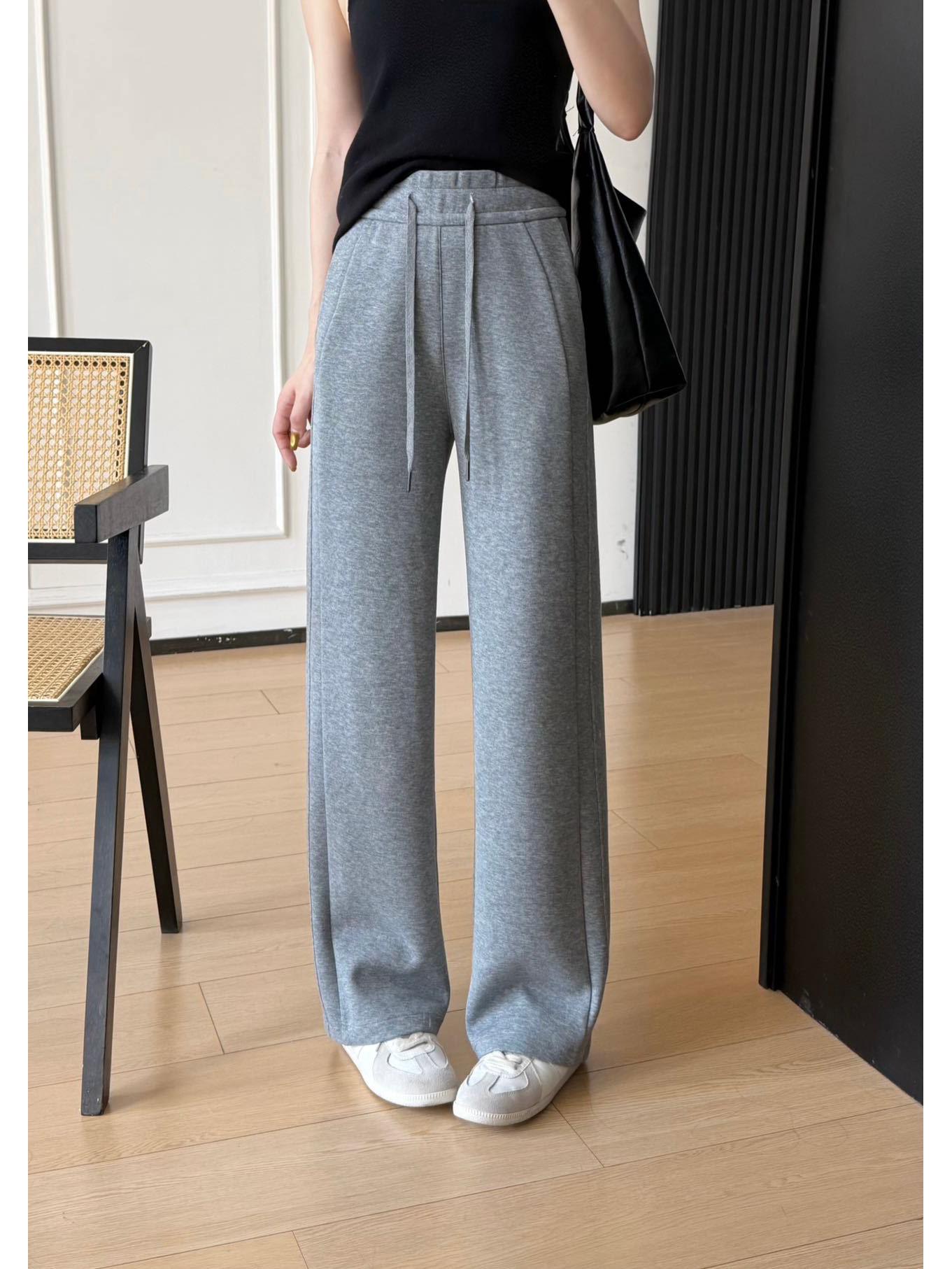 

LU Slim Wide-Leg High Waist Drawstring Sweatpants - Casual, Tummy Concealing, Soft Long Pants (Style 7775) XXL