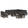 Garden Sofa Set 13 Pieces Grey and Dark Grey Poly Rattan