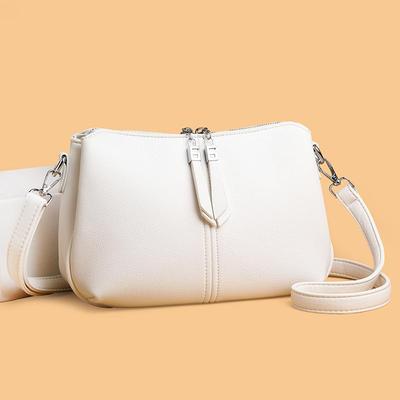 Modische Leder-Schultertasche für Damen Mehrfachteilige Handtasche Retro Crossbody-Tasche Perfekt für Einkäufe, den Alltag und Wochenendausflüge