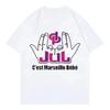 Französischer Rapper Jul Cest Marseille Bébé Grafik T-Shirt 2026 Neues Sommer Einfarbiges T-Shirt Modische HipHop Y2K Kleidung