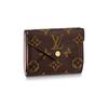 Portfel Damski Celeste z Monogramem na Płótnie z Zapięciem na Zatrzask Brązowy M81665