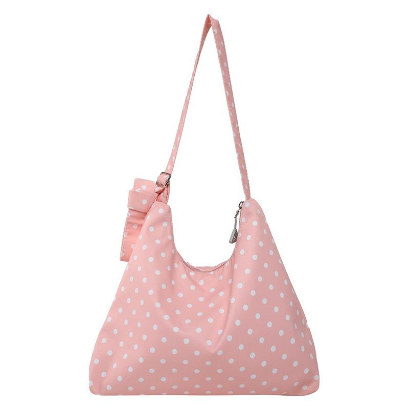 Literary polka dot crossbody women's bag small fresh floral girl shoulder bag underarm portable fashion large capacity tote bag