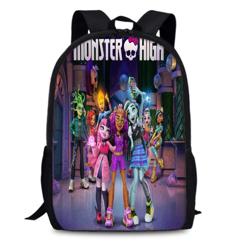 Monster High Unisex 15in Backpack Ergonomic Support Oxford Fabric Schoolbag