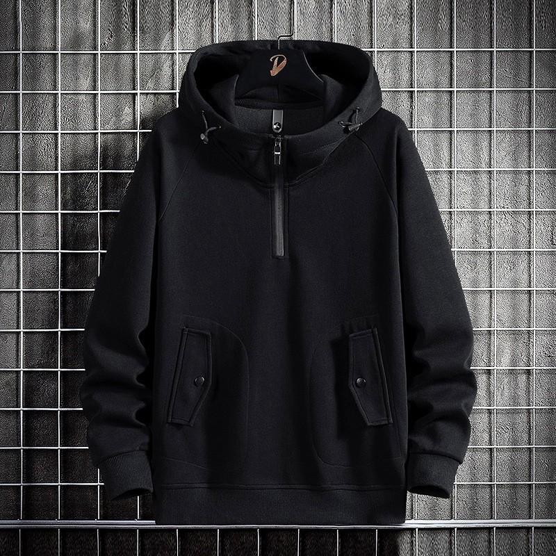 Men's Spring/Fall Knit Hooded Sweatshirt Plus Size Casual Sports Jacket