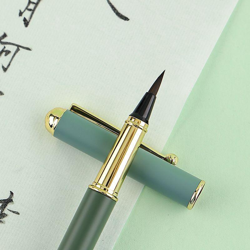 Shanglin Fu Ultra-Fine Soft-Bristle Calligraphy Sheets with Pure Wolf Hair for Small-Script Calligraphy, Ink-Absorbing, Portable, and Elegant Pen.
